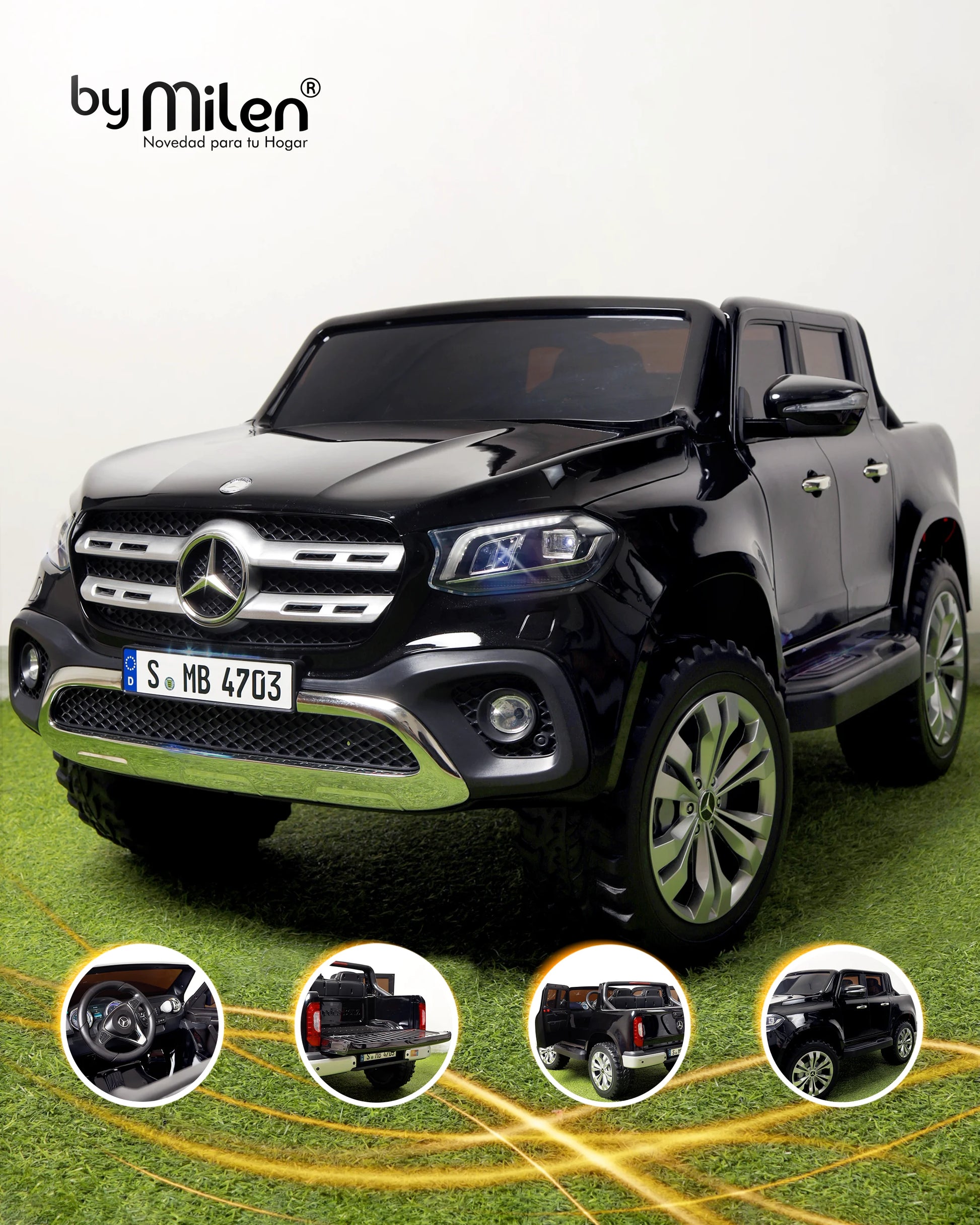 Carro Eléctrico para niño Camioneta  Mercedes Benz Clase X Negro-1