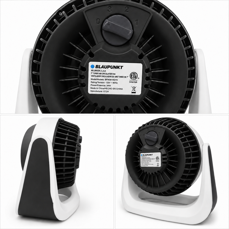 VENTILADOR BLAUPUNKT DE MESA 7 NEGRO REFERENCIA BFDM 616 GY-2