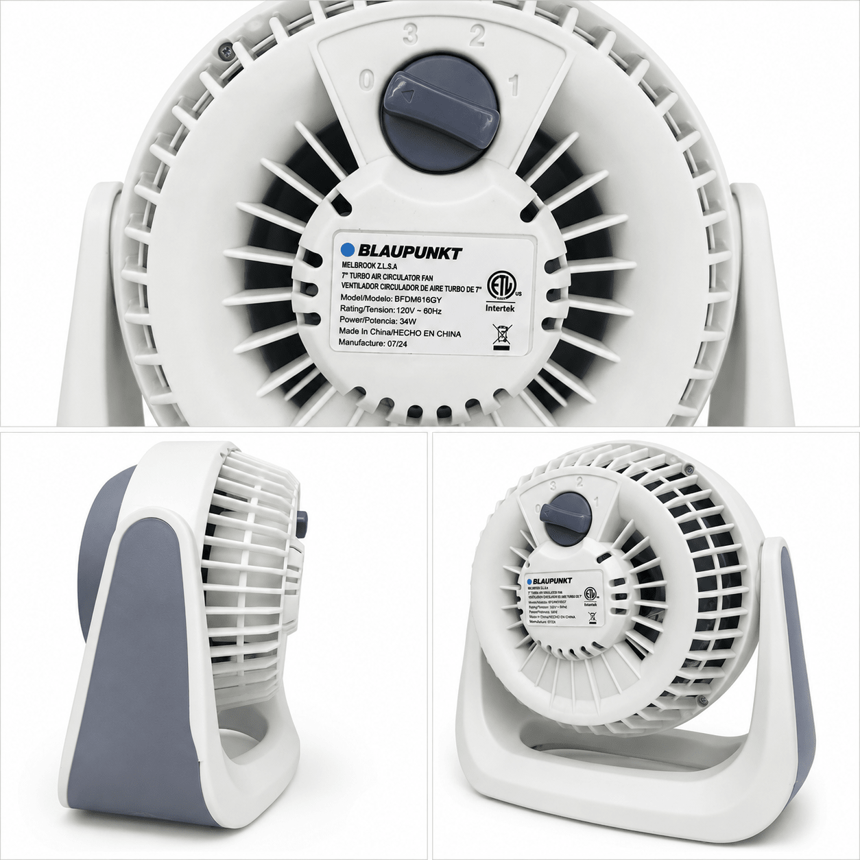 VENTILADOR BLAUUNKT DE MESA 7 GRIS REFERENCIA  BFDM 616 GY