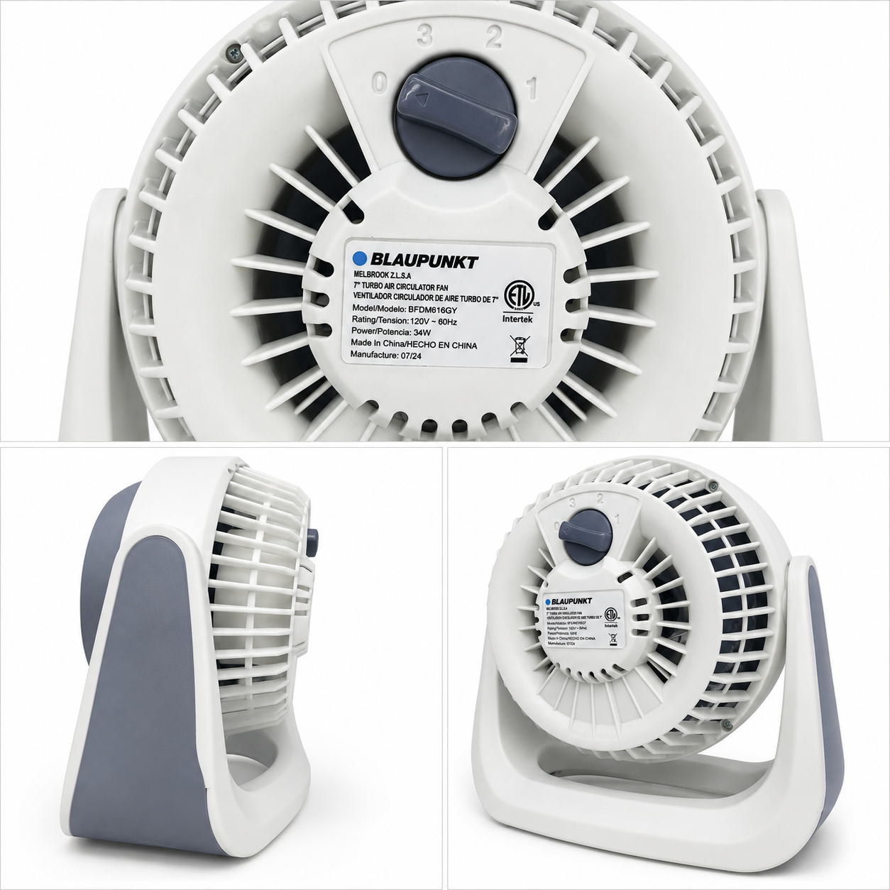 VENTILADOR BLAUUNKT DE MESA 7 GRIS REFERENCIA  BFDM 616 GY-1