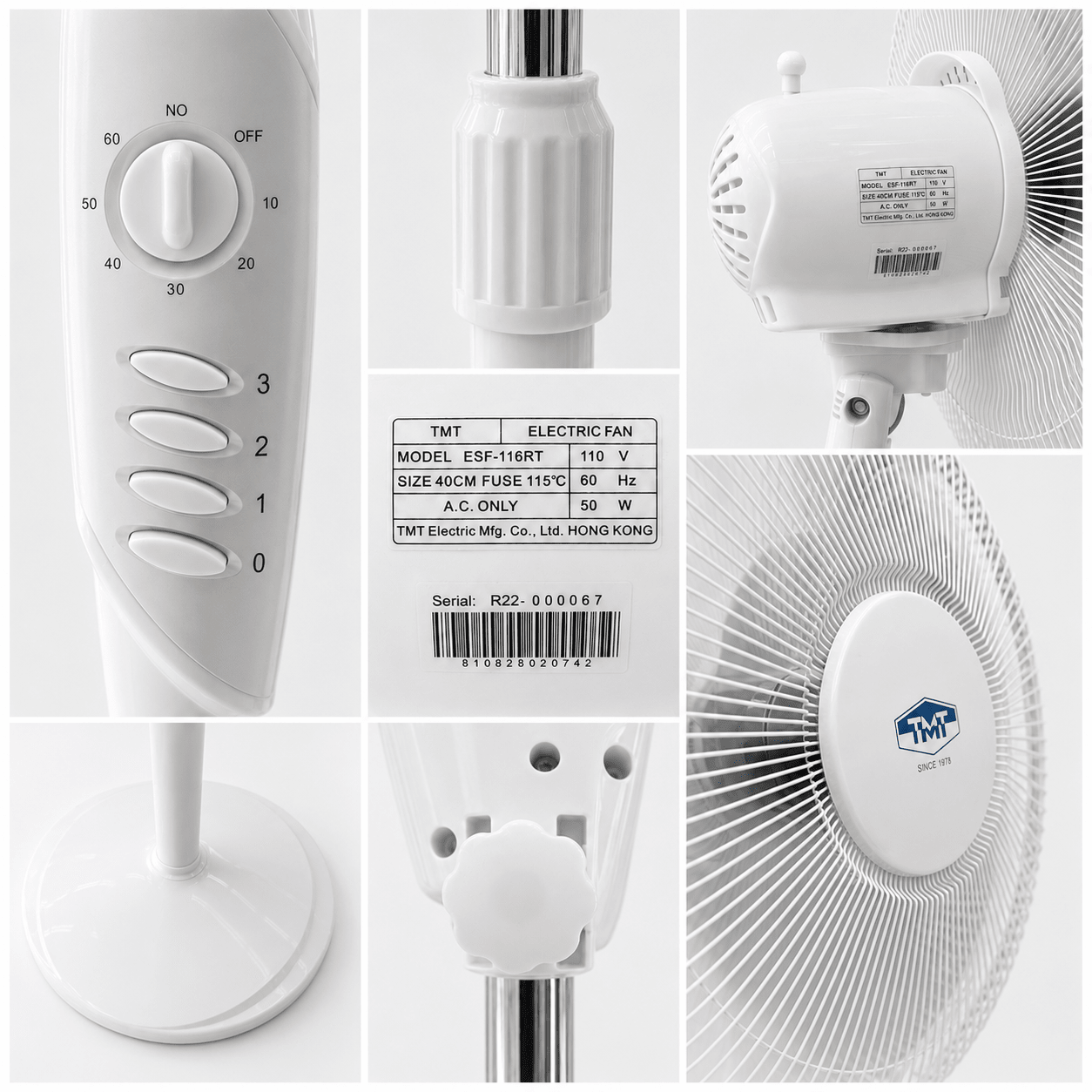 VENTILADOR TMT DE PEDESTAL BLANCO 16 REFERENCIA 228_ ESF _116RT