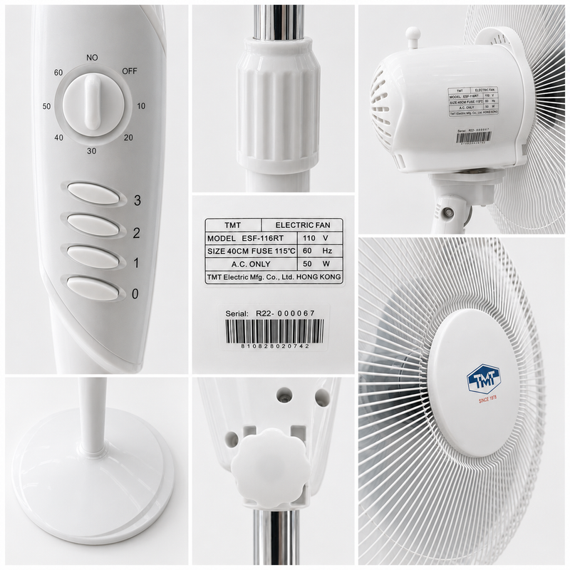 VENTILADOR TMT DE PEDESTAL BLANCO 16 REFERENCIA 228_ ESF _116RT-1
