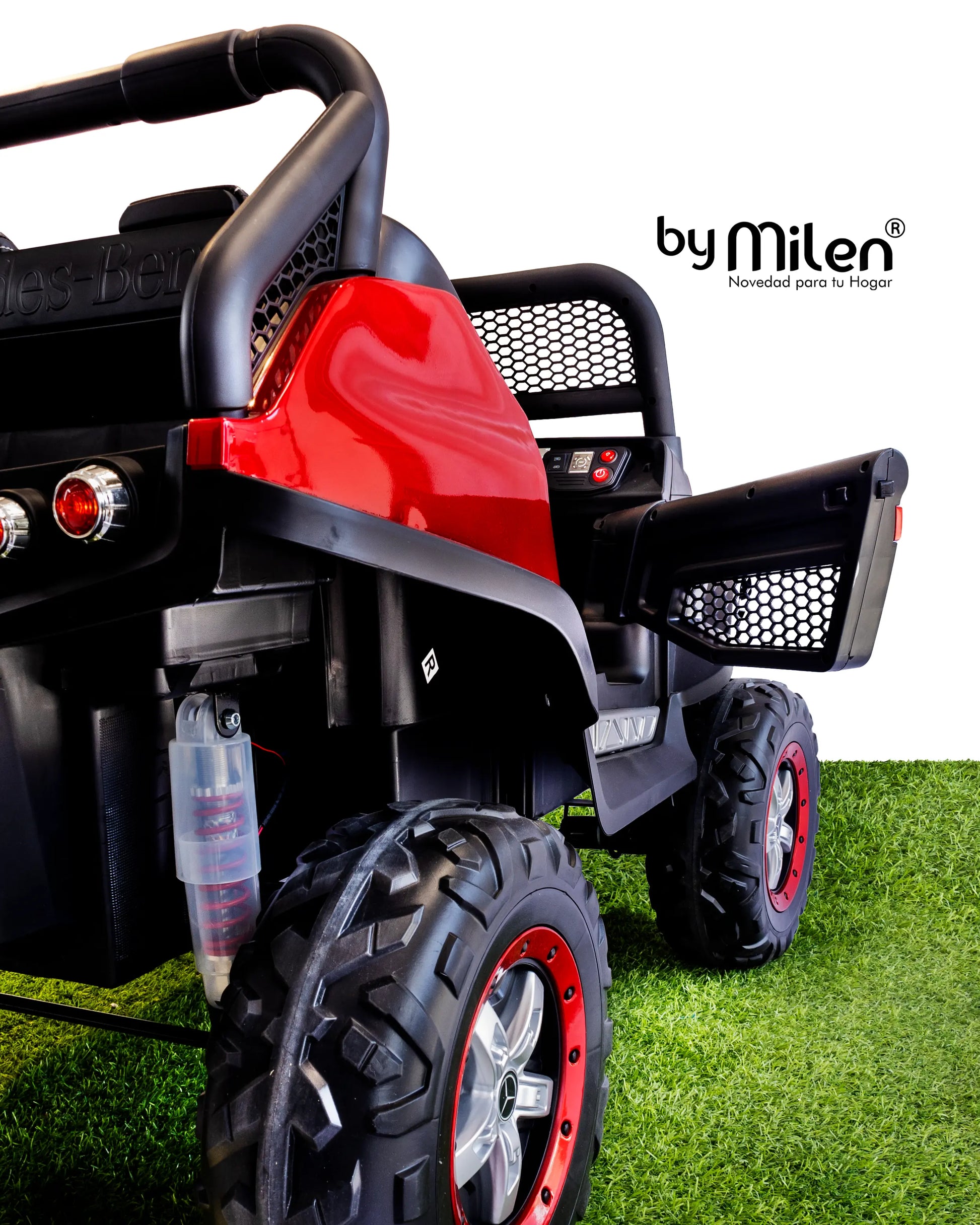 Carro Eléctrico para niño Campero Mercedes Benz Unimog  Rojo-5