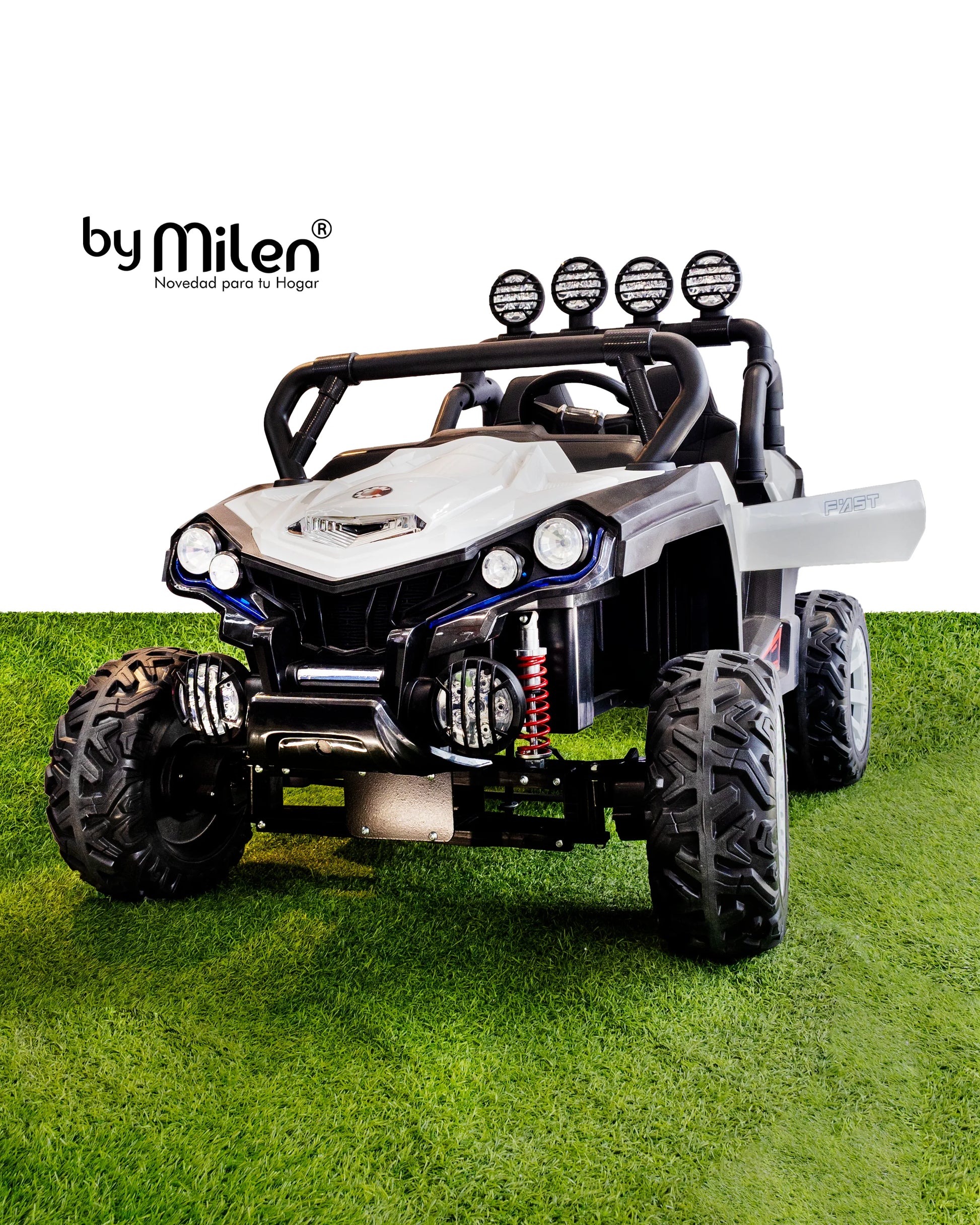 Carro Eléctrico para niño Buggy Atv Full lights Blanco-2