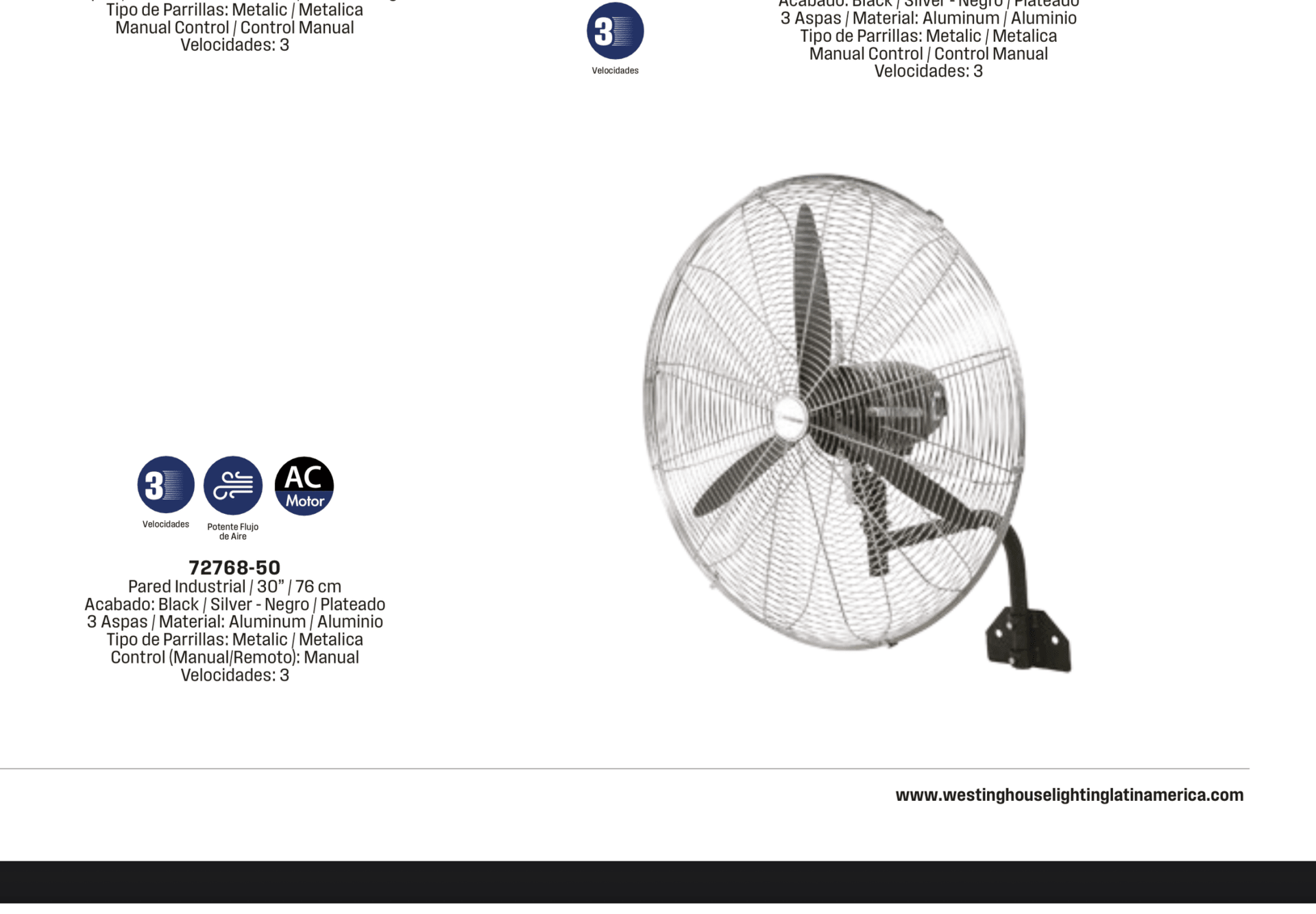 VENTILADOR INDUSTRIAL DE PEDESTAL WESTINGHOUSE 30” – 72757
