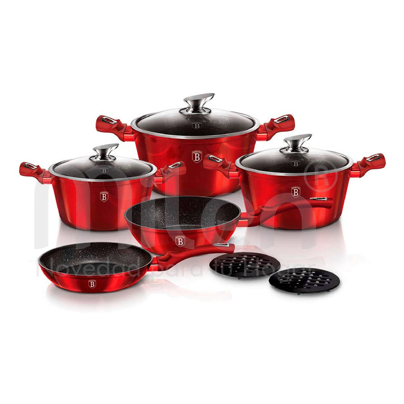 BH-1222N Set de Ollas x10pcs roja-1