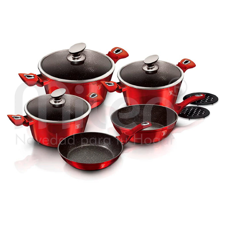 BH-1222N Set de Ollas x10pcs roja-2