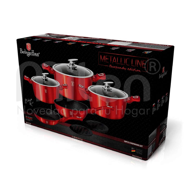 BH-1222N Set de Ollas x10pcs roja-3