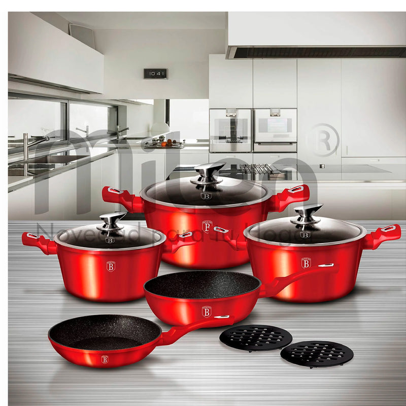 BH-1222N Set de Ollas x10pcs roja-5