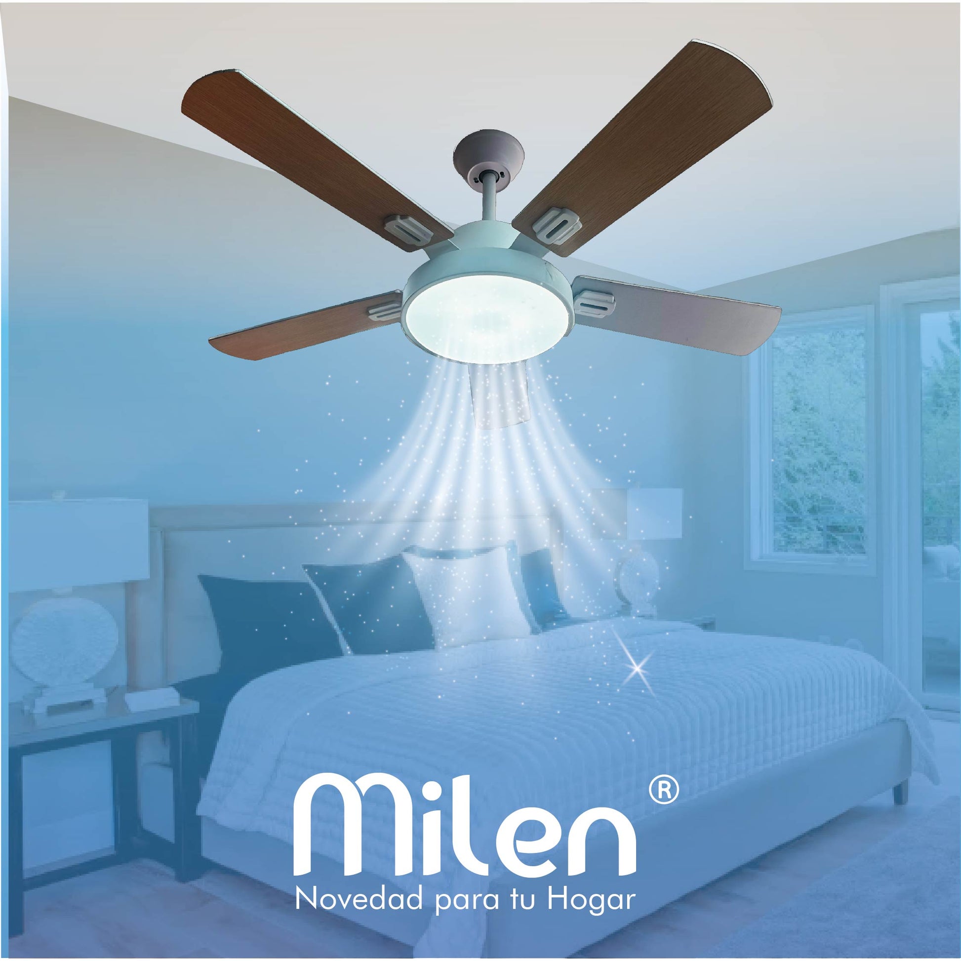 Ventilador de techo decorativo con control remoto8901WH-2