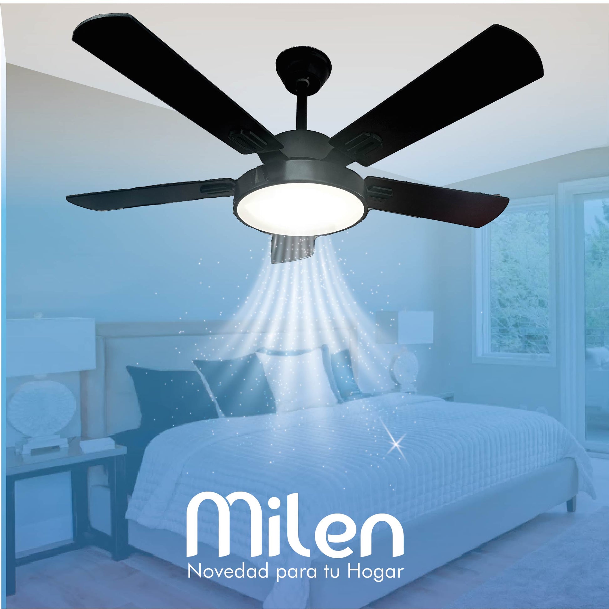 Ventilador de techo decorativo con control remoto 8901BK-2