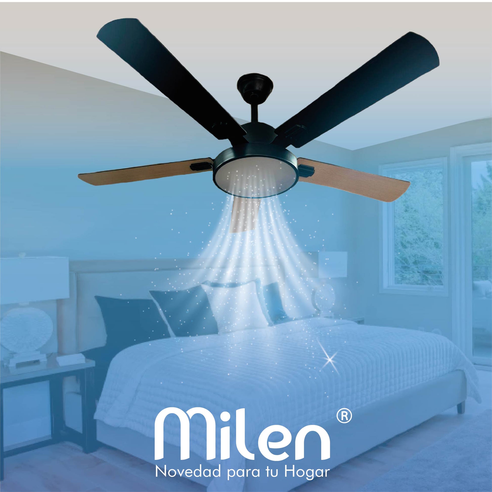 Ventilador de techo decorativo con control remoto 8901BK-2