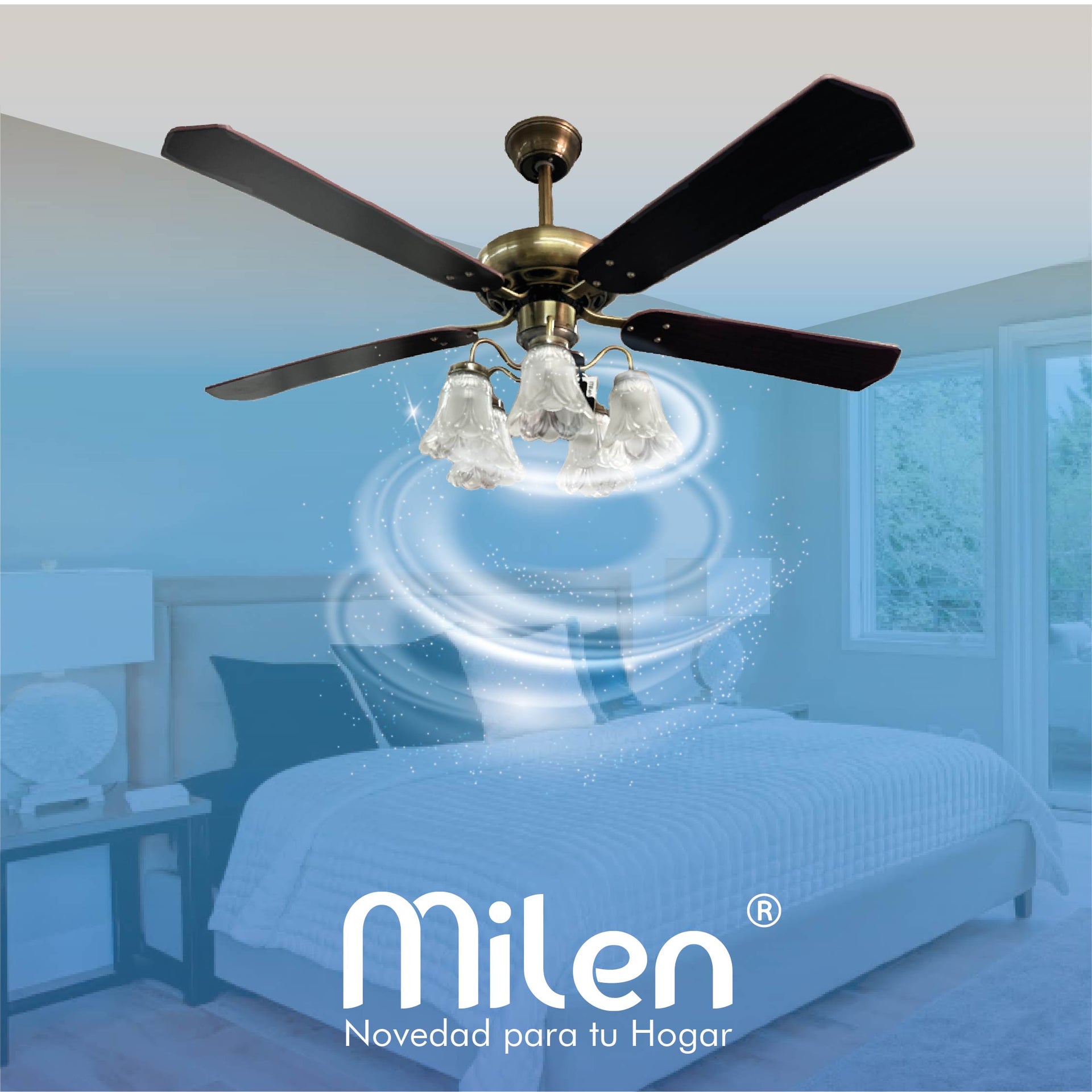 Ventilador de techo decorativo con control remoto y lamparas clásicas AC8629/5