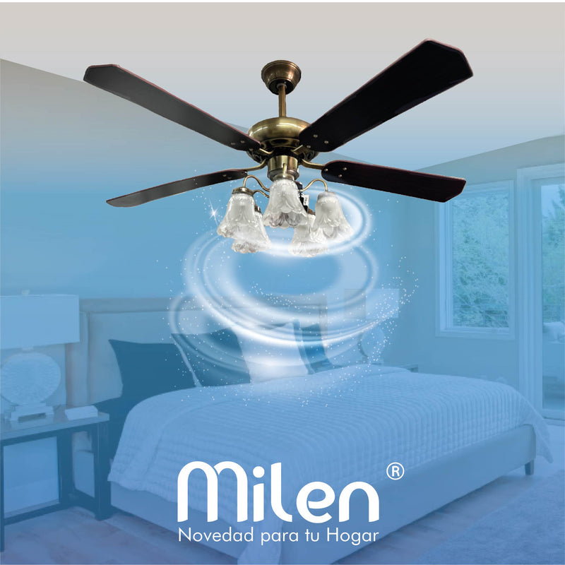 Ventilador de techo decorativo con control remoto y lamparas clásicas AC8629/5-2