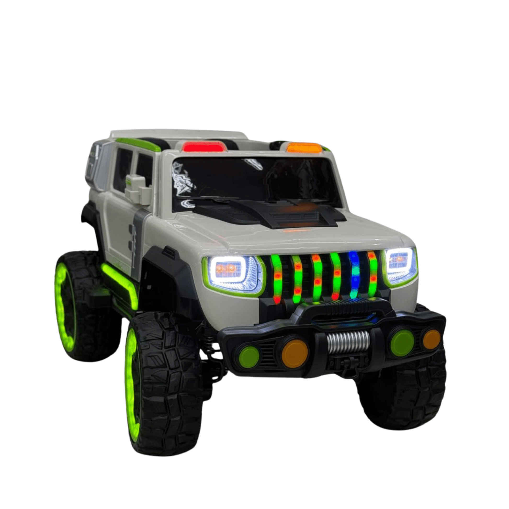 carro eléctrico con luces 4x4 para Niños-2