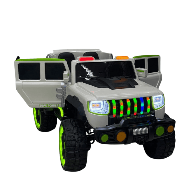 carro eléctrico con luces 4x4 para Niños-3