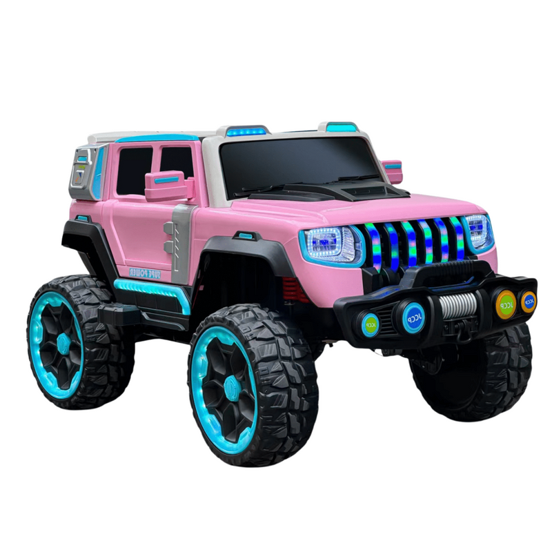 carro eléctrico con luces 4x4 para Niños-1